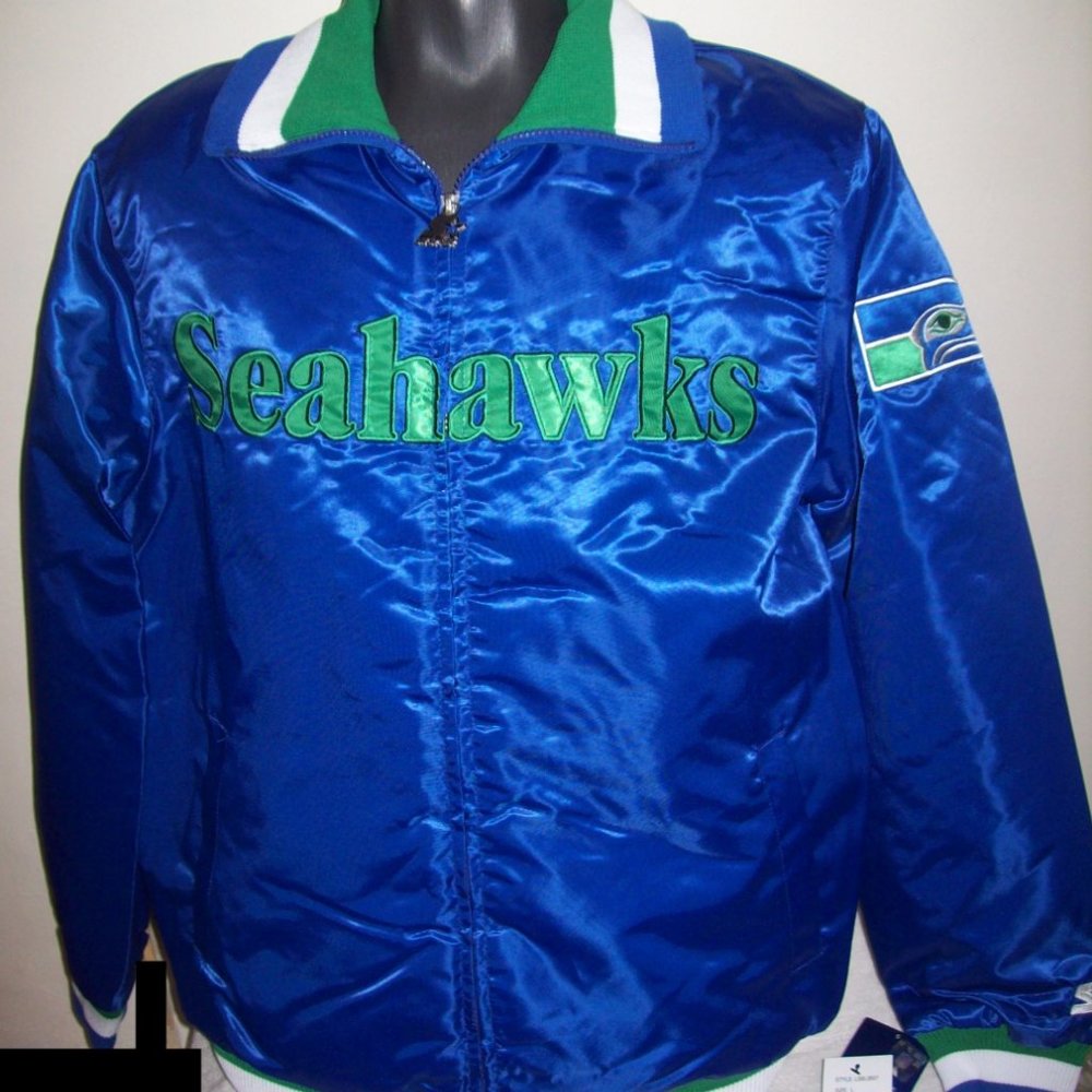 SEATTLE SEAHAWKS Starter Full Zip Jacket BLUE   XL